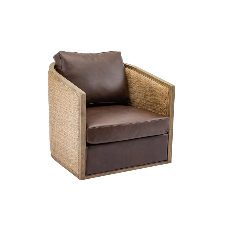 Barrel, Comfy Round Accent Sofa Chair With 360 Degree Swivel, Leisure Arm
