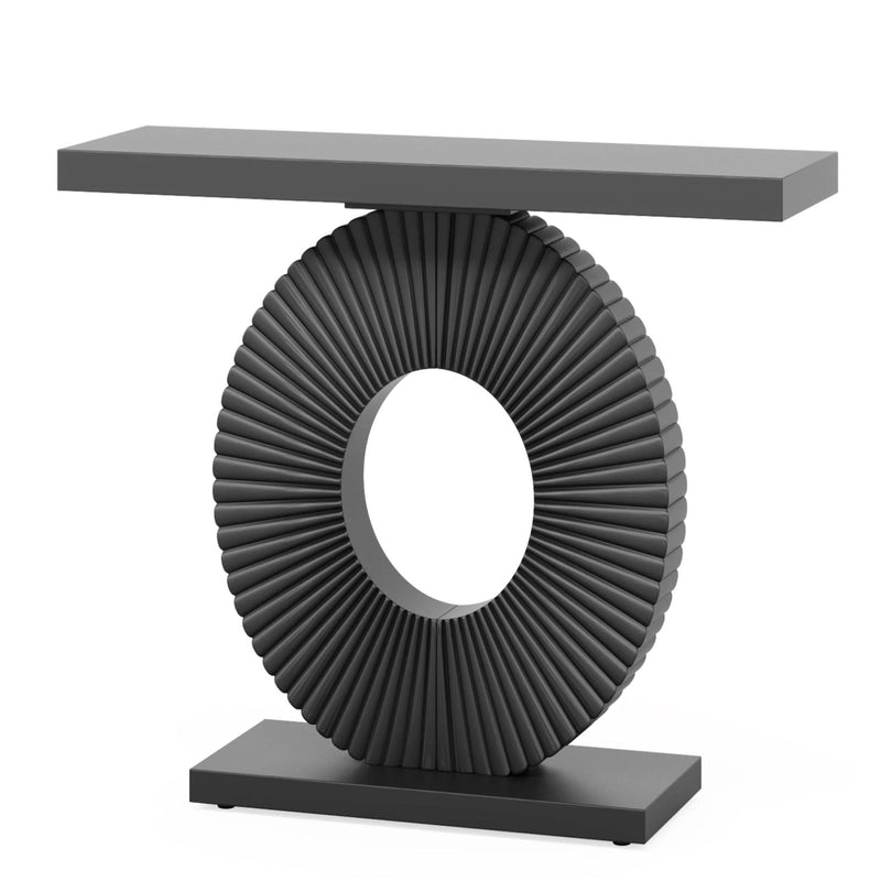 Modern Console Table With Sculptural Geometric Base