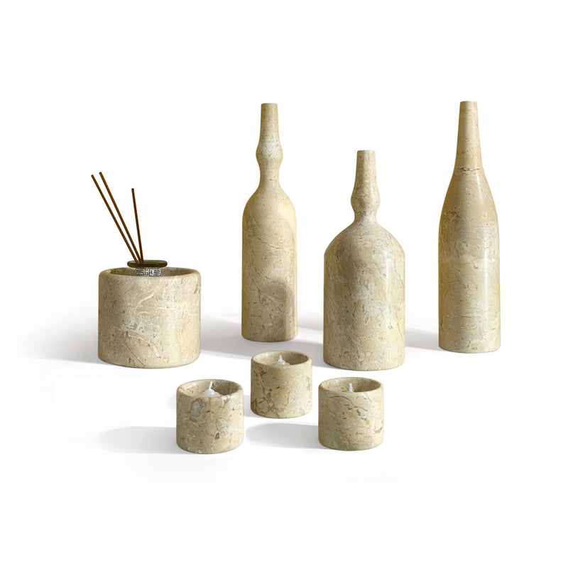 7 Pieces Luxury Natural Marble Living Room Accessories Set