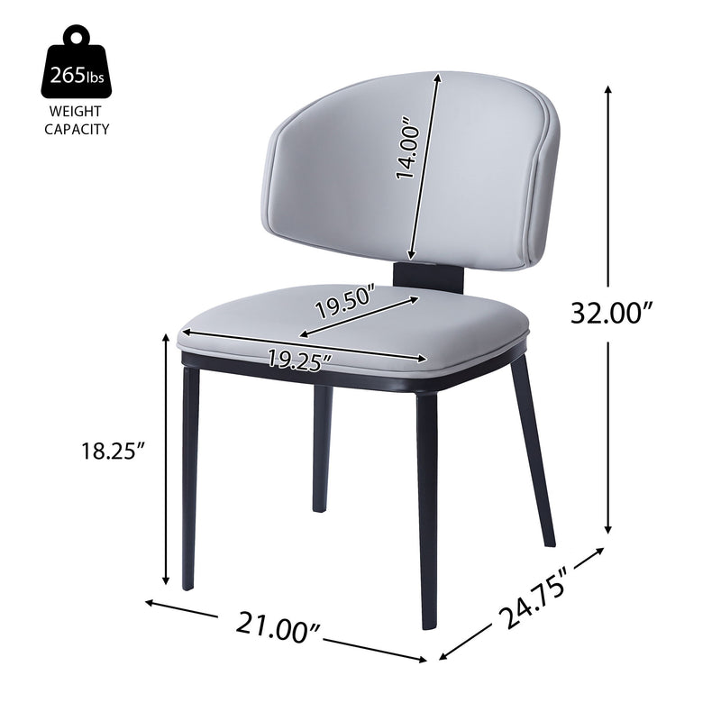 7 Pieces Contemporary Dining Set With Faux Leather Chairs