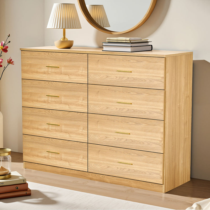 Modern Drawer Dresser For Bedroom, Ample Storage Wide Chest Of Drawers