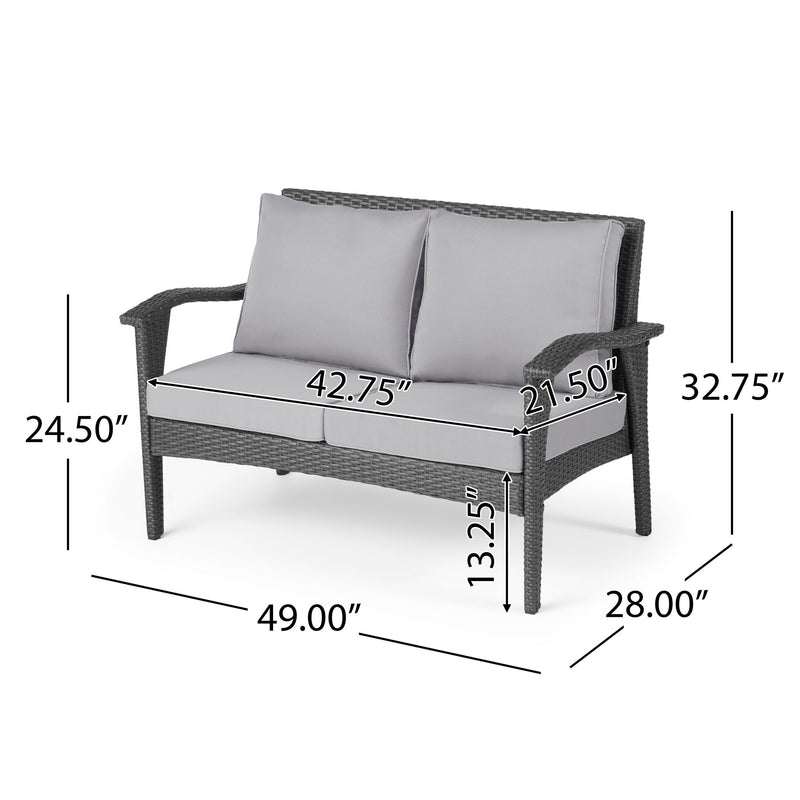 Honolulu - Loveseat - Gray / Silver