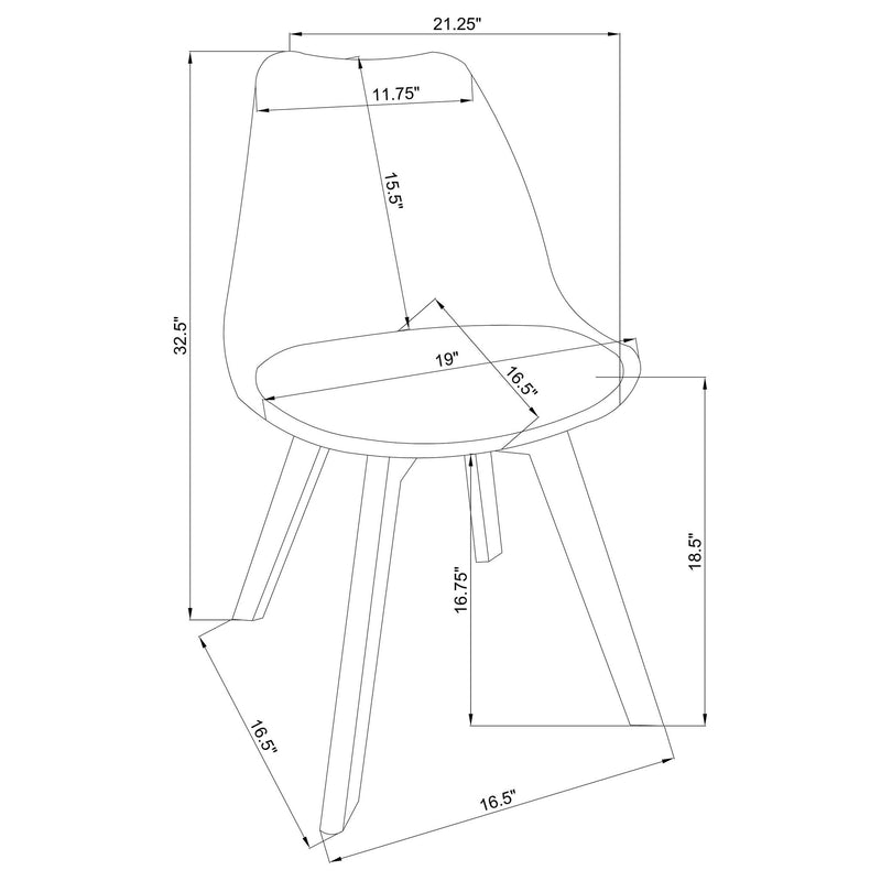 Elegant Padded Side Chair (Set Of 2)