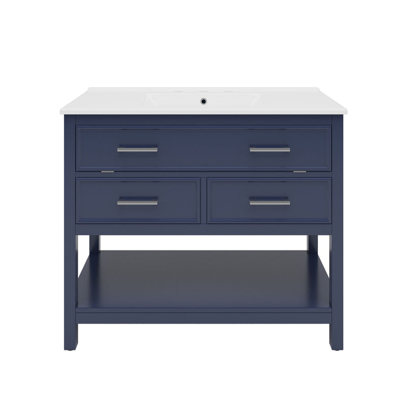 Bathroom Vanity With Ceramic Sink, Tip Out Tray & 2 Full Extension Drawers