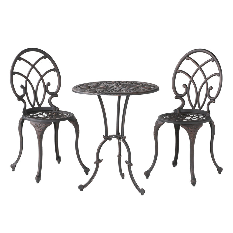 Charleston 3 Pieces Cast Bistro Set - Copper