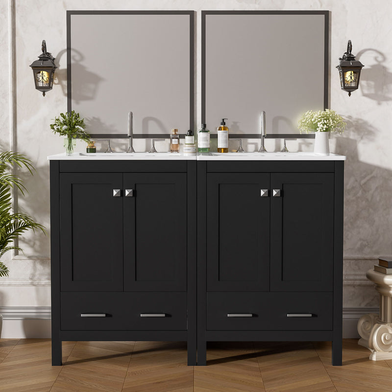 Bathroom Vanity With Integrated Undermount Ceramic Sink, 2 Doors And 1 Drawer, Soft Close Hinges