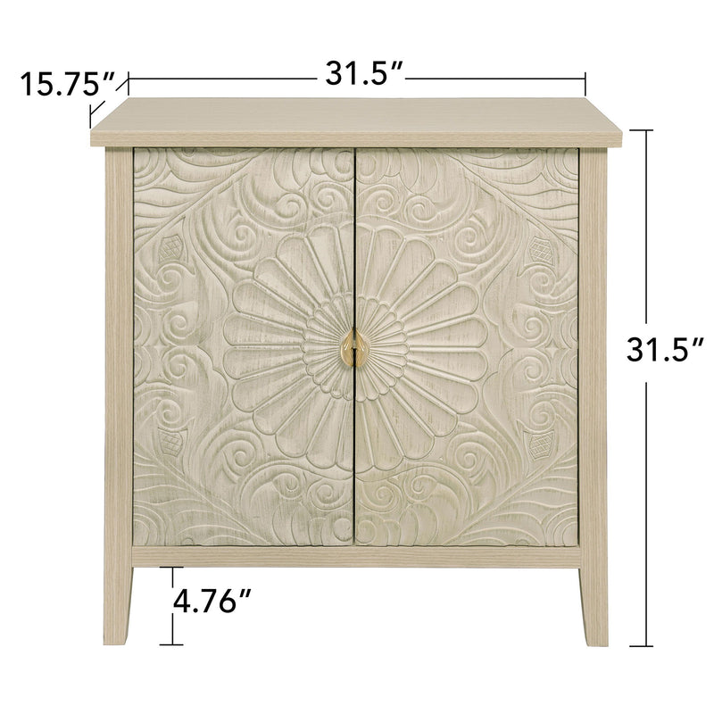 2 Door Cabinet, American Furniture, Suitable For Bedroom, Living Room, Study - Natural