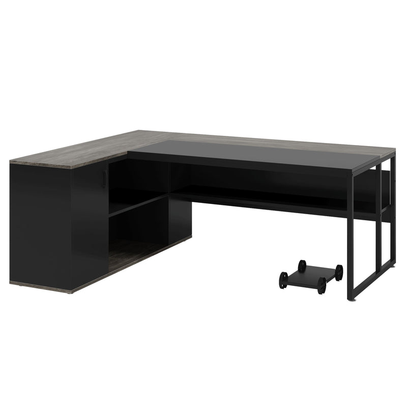L-Shaped Executive Desk With Cabinet Storage