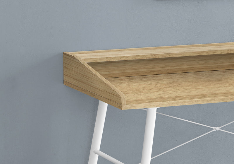 Computer Desk For Home Office, Laptop, Storage Shelves, Contemporary Versatile Placement - Natural