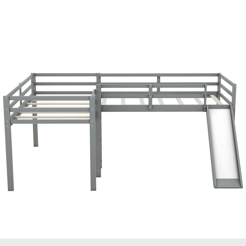 L Shaped Loft Bed With Ladder And Slide
