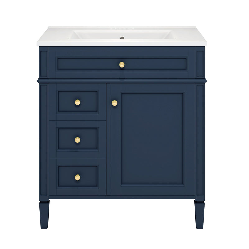 Bathroom Vanity With Top Sink, Storage Cabinet With 2 Drawers, Tip Out Drawer