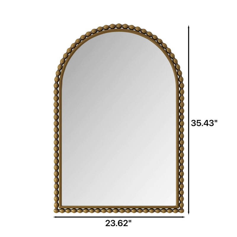 Vintage Iron Art Arch Mirror, Wall Hanging Or Table Display