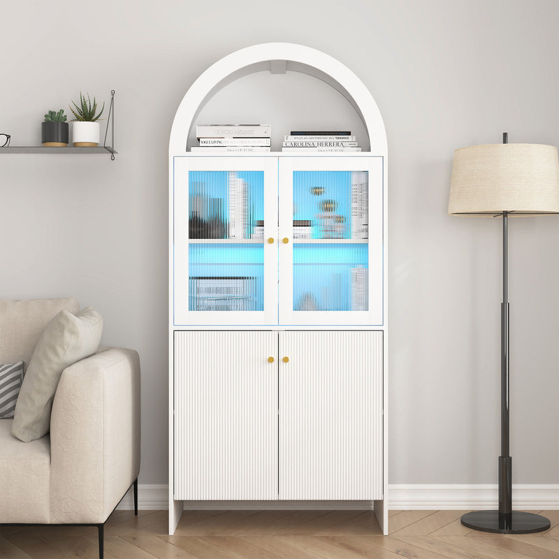 Modern Tech Inspired Dome Cabinet With LED Lighting