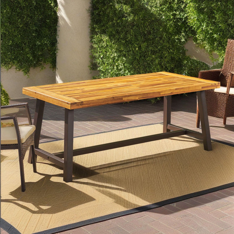 Outdoor Sandblast Finish Acacia Wood Dining Table