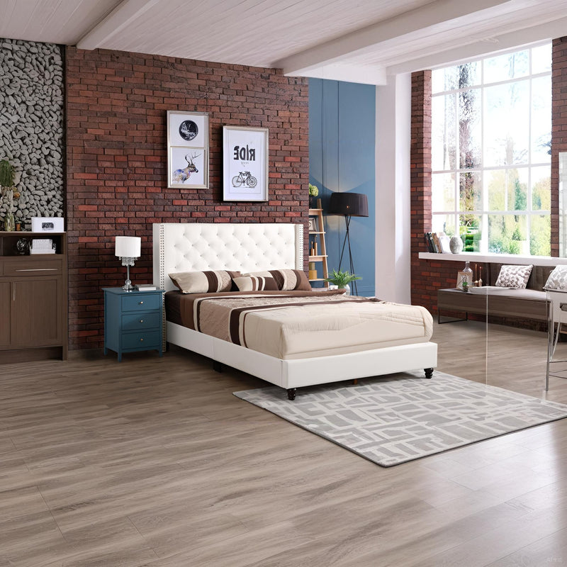 Upholstered Nailhead Trim Chic Bed