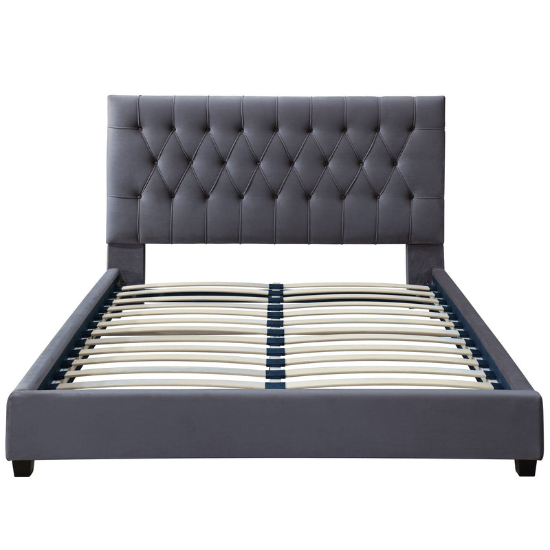 Donald - Mid-Century Modern Upholstered Platform Bed