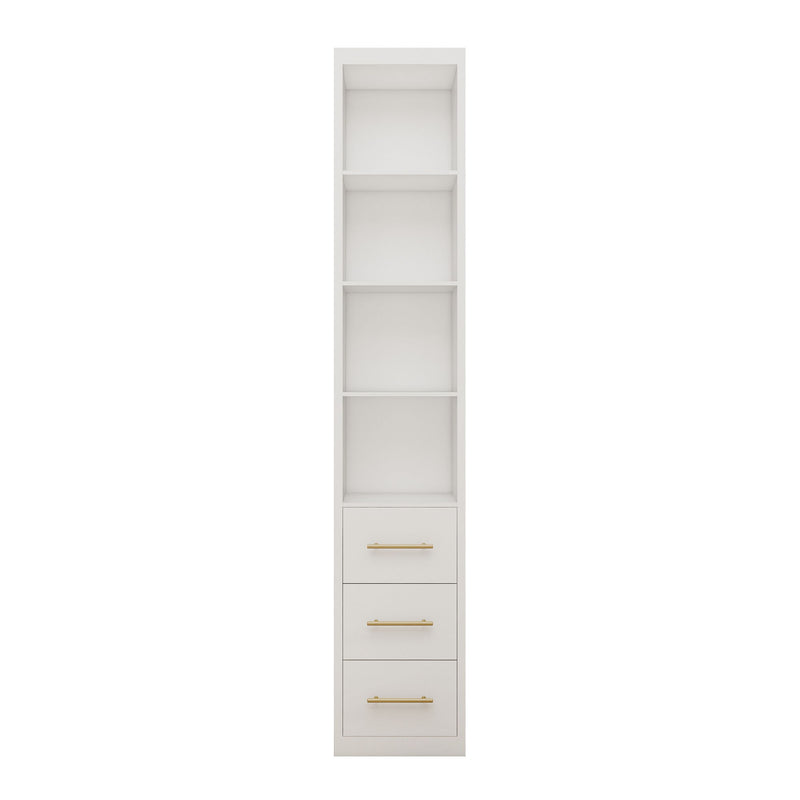 Tall Storage Cabinet With 3 Drawers For Bedroom - White