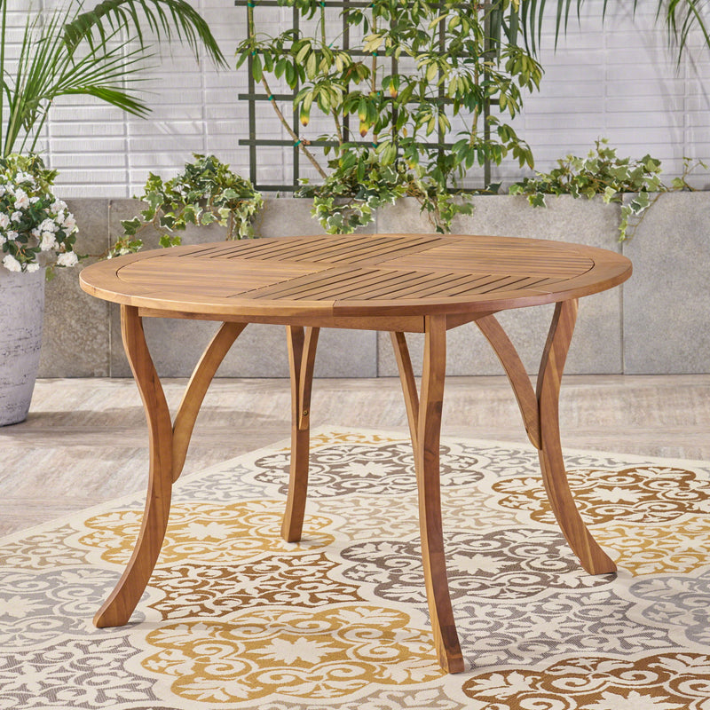 Hermosa - Outdoor Acacia Wood Table Circular Design