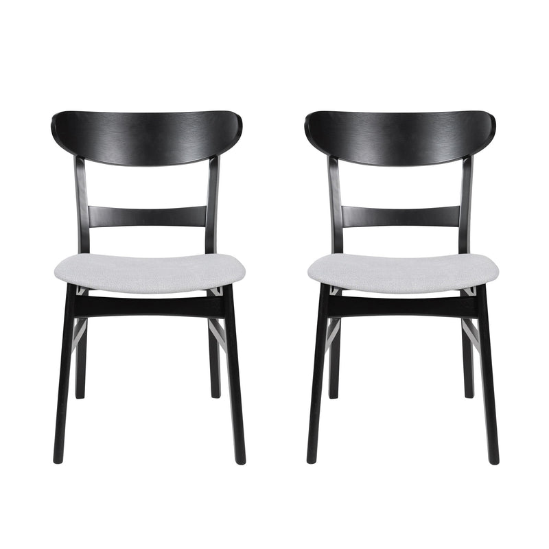 Mid Century Dining Chairs With Cushioned Seats And Wood Frame (Set of 2)
