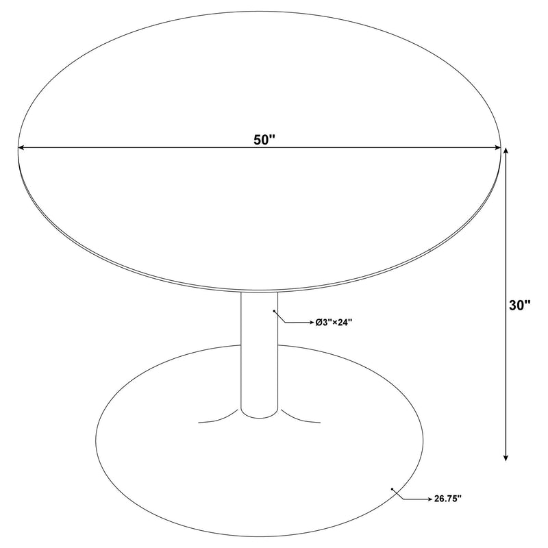Raleigh - Pedestal Dining Table - White Marble