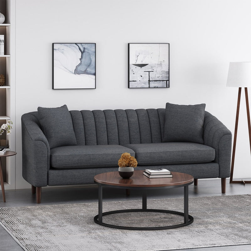 Contemporary 3 Seater Sofa With Plush Accents