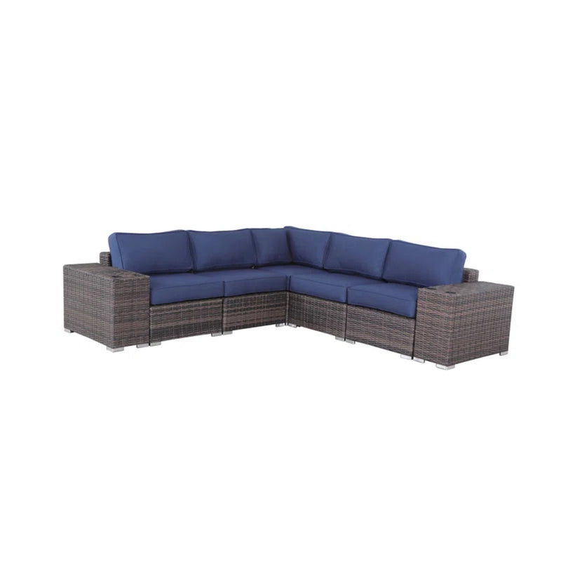Modern Rattan Wicker Seating Group With Cushions