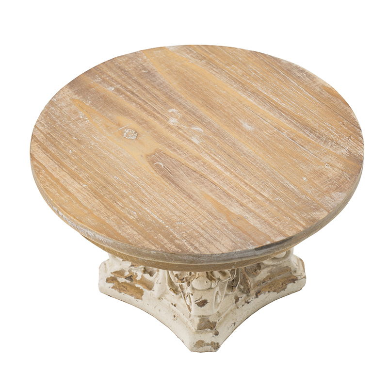 Cake Stand, Cake Plate With Magnesium Base - Cream / Brown