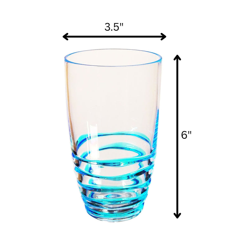 Leading Ware Swirl Acrylic Glasses Drinking (Set of 4)