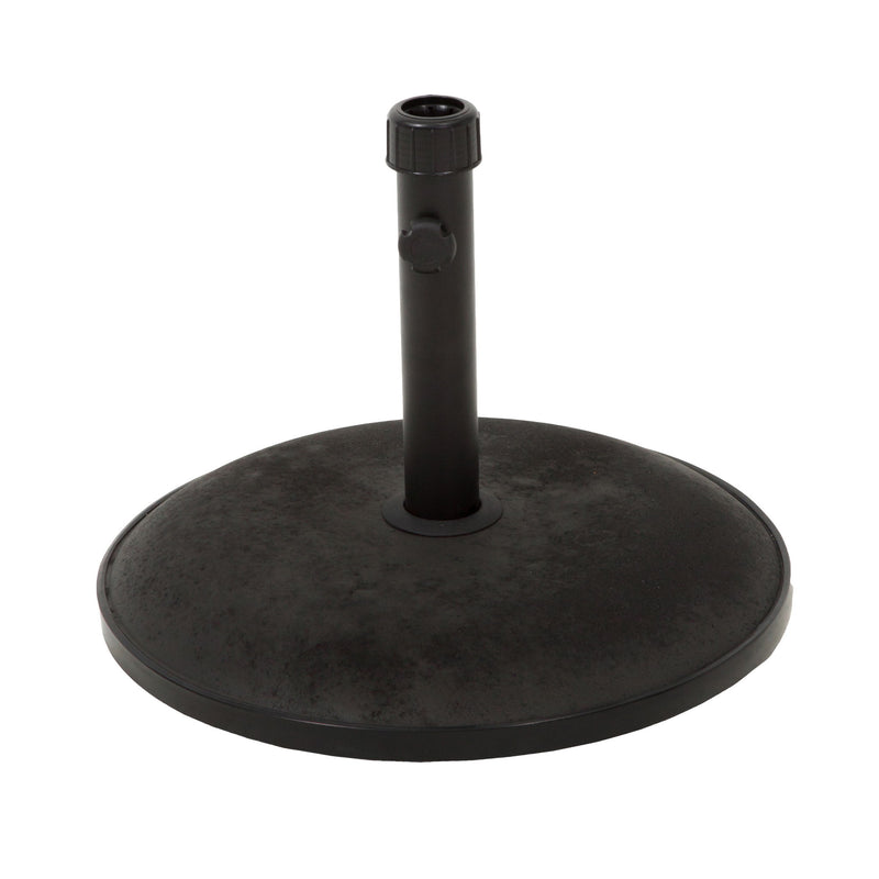 Stylish Concrete Umbrella Base With Iron Support Pole - Black
