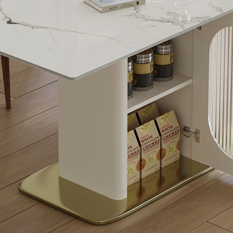 Dining Table Set With Storage, Includes Chairs For Kitchen