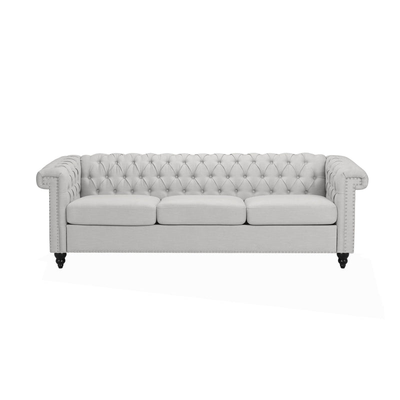 Chesterfield Style 3 Seater Sofa With Deep Button Tufting