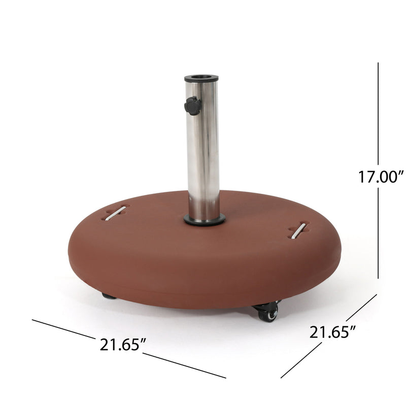 Wheelie - Round Umbrella Base With Stainless Steel Holder