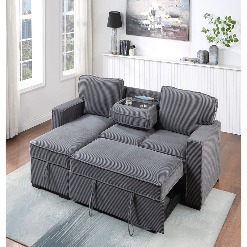Territory - Pull Out Sofa Bed With Design - Dark Gray