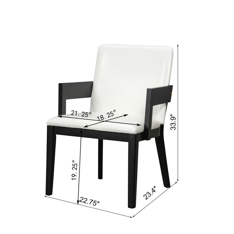 Modern Glossy Dining Chairs (Set of 2), Elegant Upholstery And Ergonomic Design - Black White