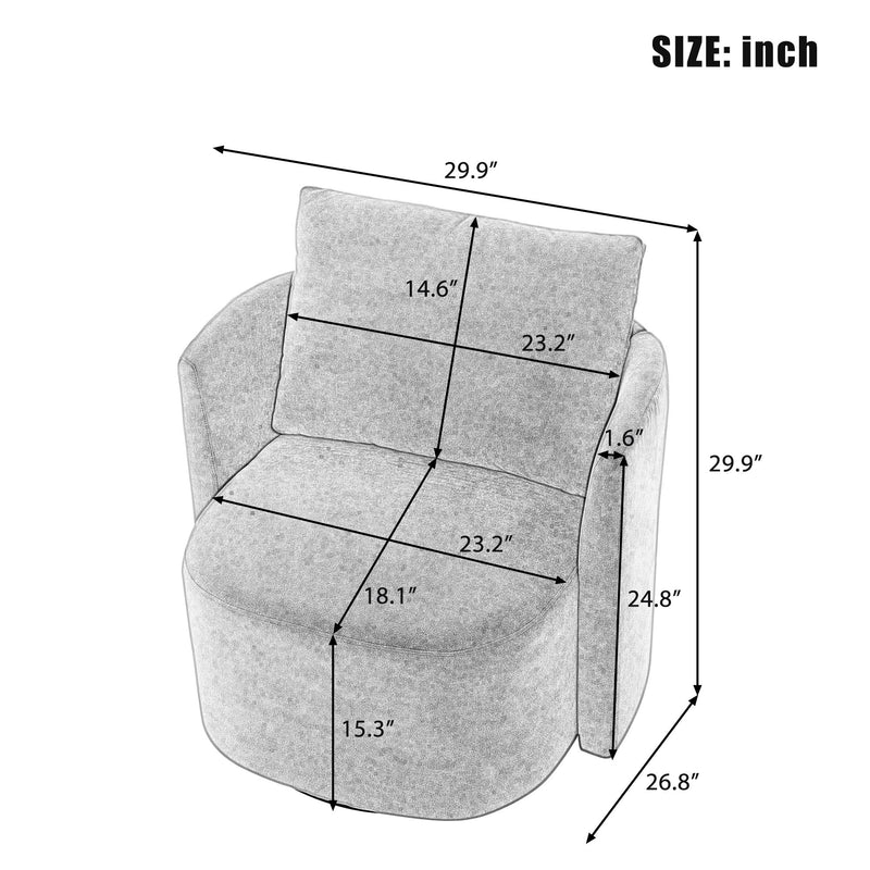 360° Modern Swivel Chair With Upholstered Curved Design