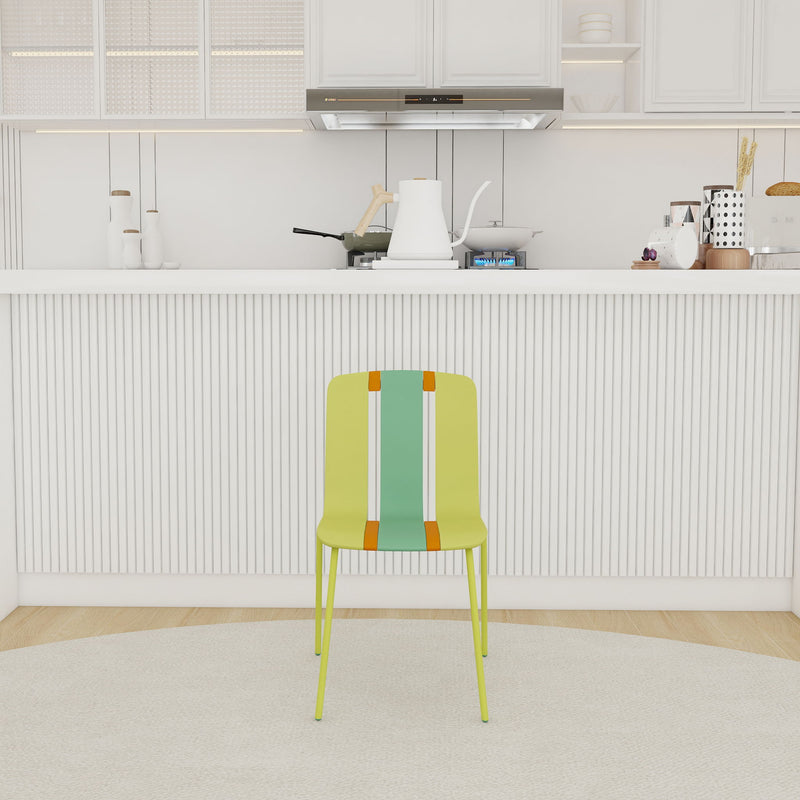 Modern Striped Blocking Single Chairs, Waterproof And Fade Resistant (Set of 4)