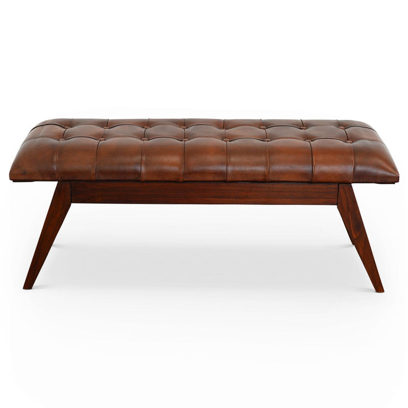 Maja - Bench - Cognac / Dark Brown