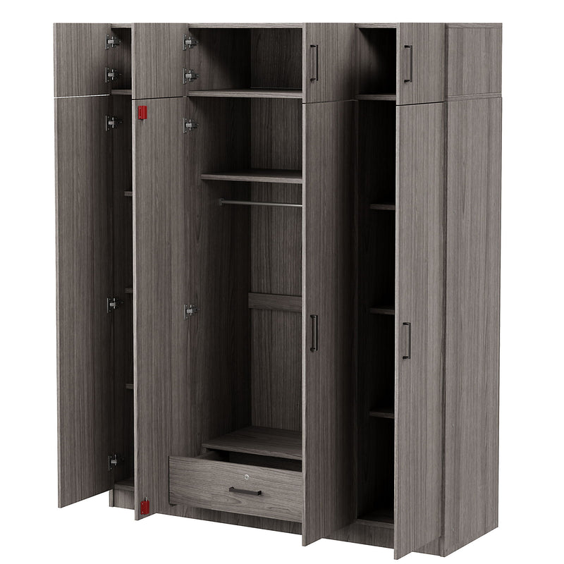 Contemporary 4 Door Wardrobe With 1 Drawer And Top Cabinet