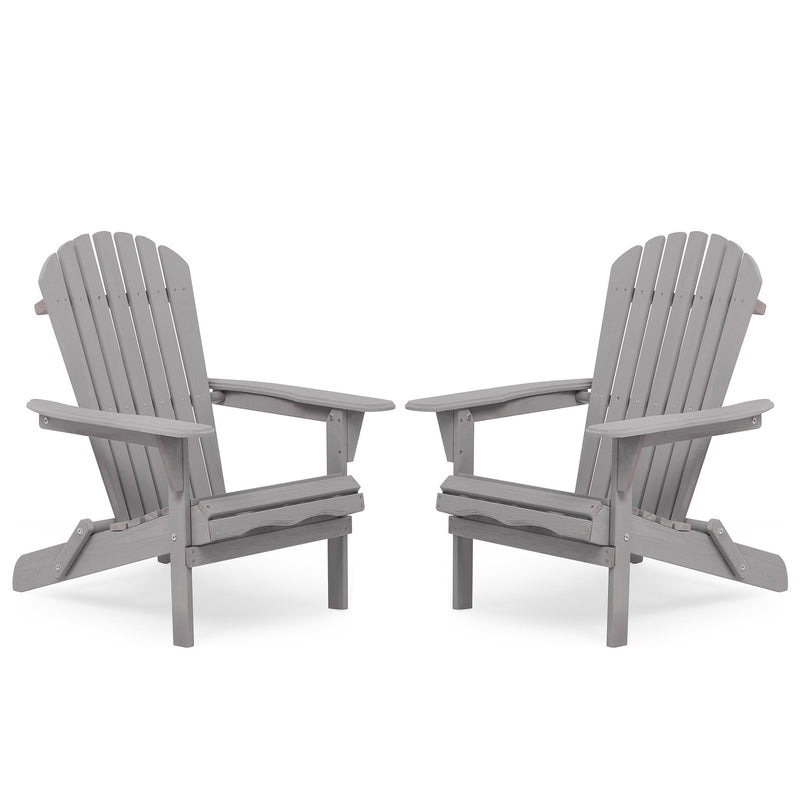 Lounge Patio Chair For Garden Outdoor Wooden Folding Adirondack Chair (Set of 2) Solid Cedar Wood Lounge Patio Chair For Garden