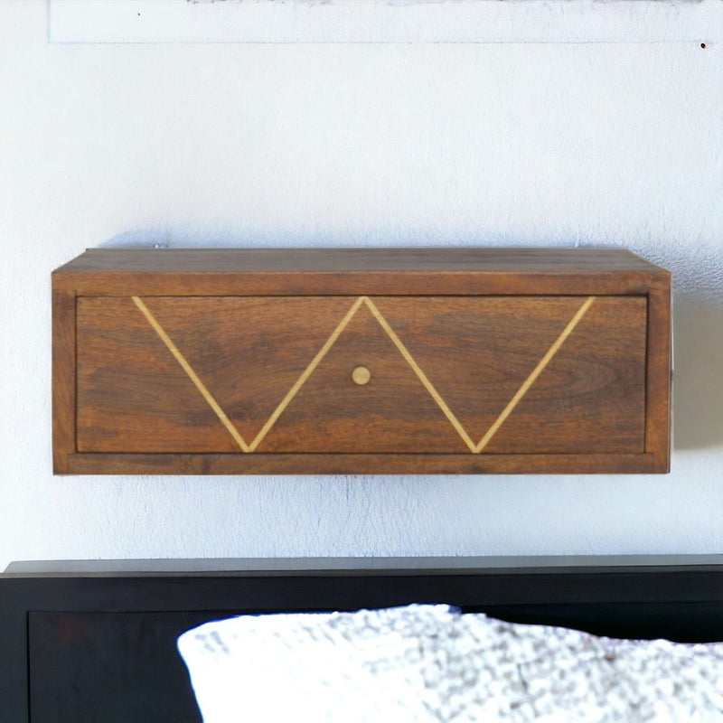 Floating Bedside Table - Chestnut