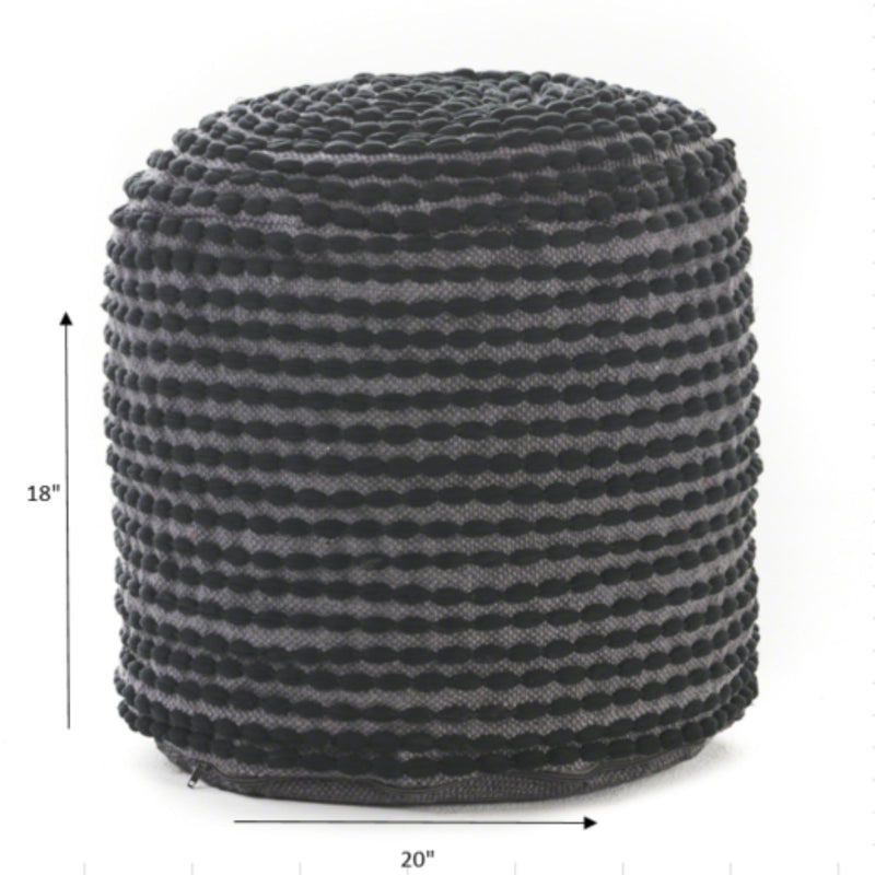 River - Handcrafted Cylindrical Pouf Water Resistant Fabric