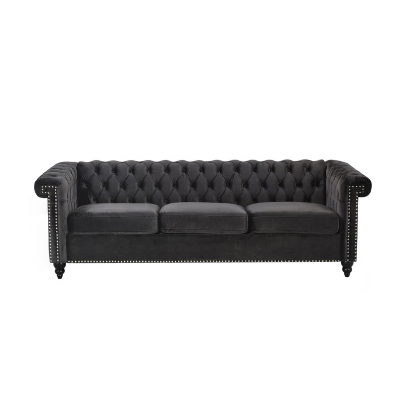 Chesterfield Style 3 Seater Sofa With Deep Button Tufting