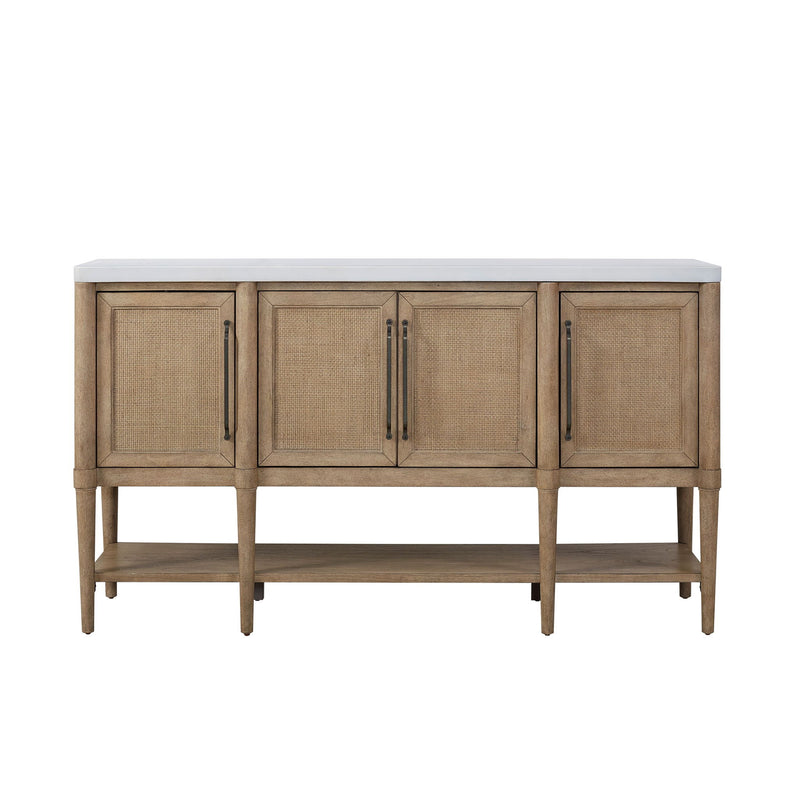 Cement Topped Server With Cane Insets - Sand