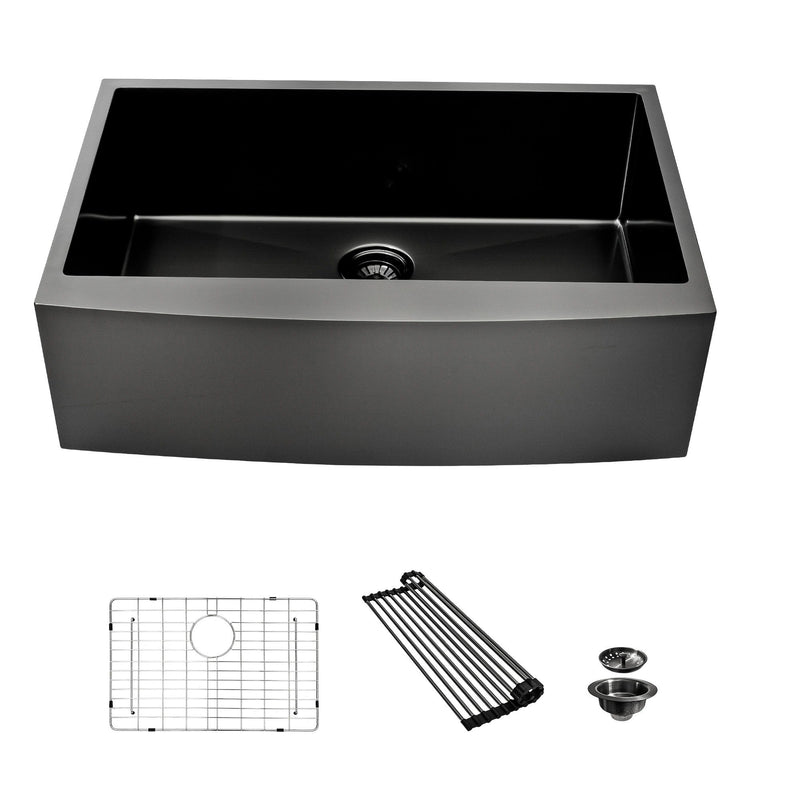 Farmhouse Kitchen Sink, Stainless Steel, Apron Front