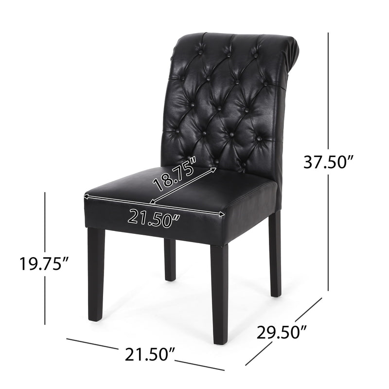 Broxton - Tuft Dining Rolltop Chairs With Button Tufted Backrest (Set of 2)