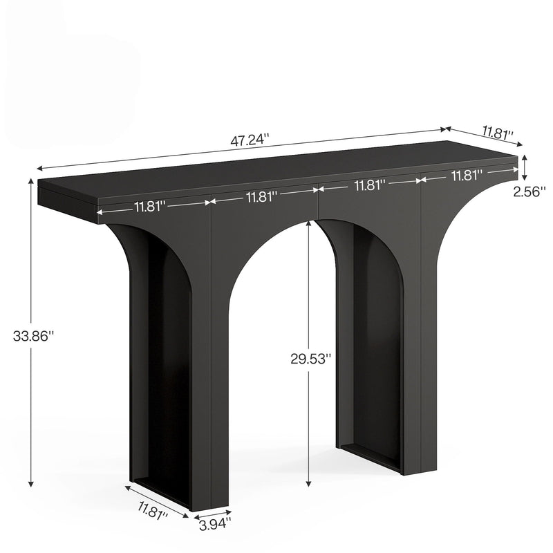 Console Table With Arched Base For Entryway - Black