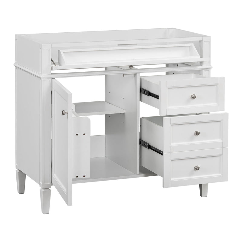 Bathroom Vanity Without Top Sink, Modern Bathroom Storage Cabinet With 2 Drawers And A Tip-Out Drawer