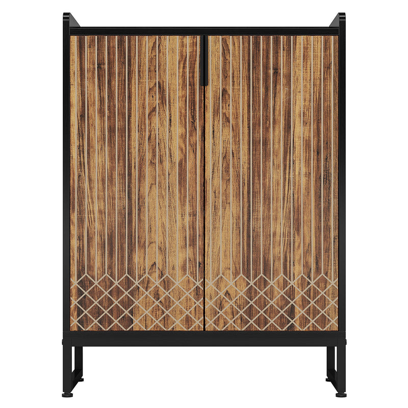 5 Tier Shoe Cabinet With Doors, Compact Entryway Storage Organizer