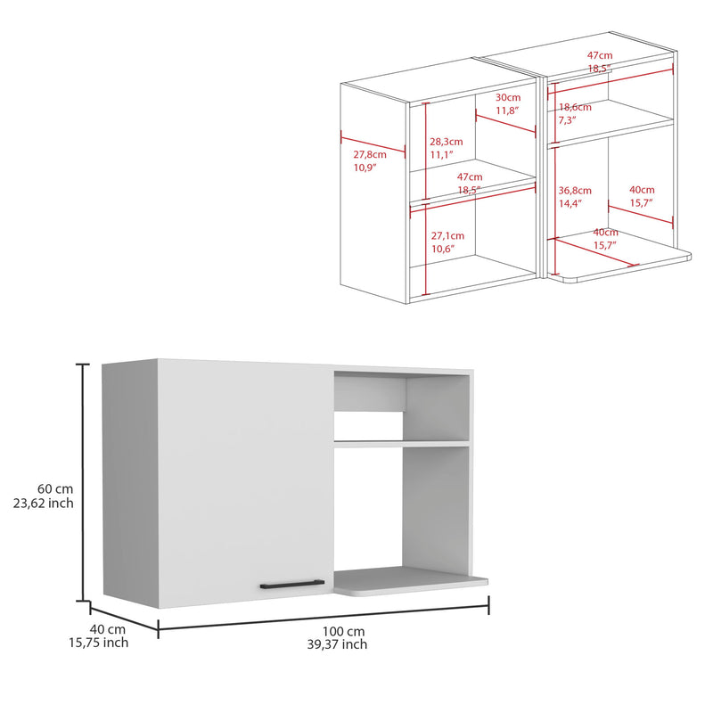 Burwood - Kitchen Wall Cabinet With 2 Doors And Shelves - White