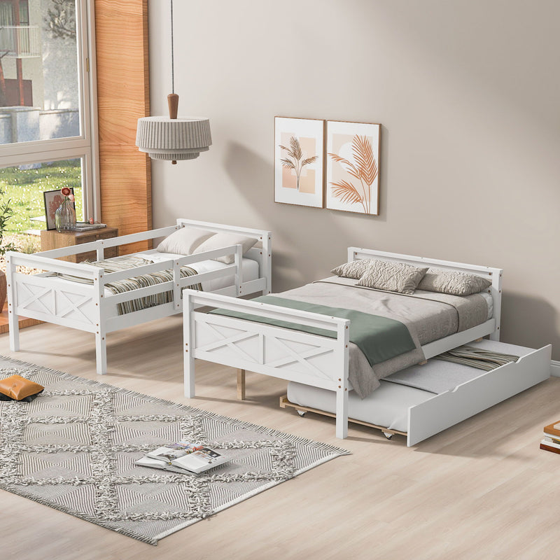 Bunk Bed With Ladder And Safety Guardrail